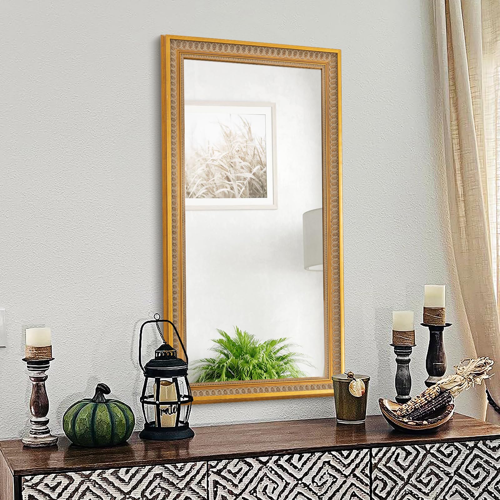 Amazon.com: Chende Vintage Mirror for Wall, 48''x24'' Long Narrow